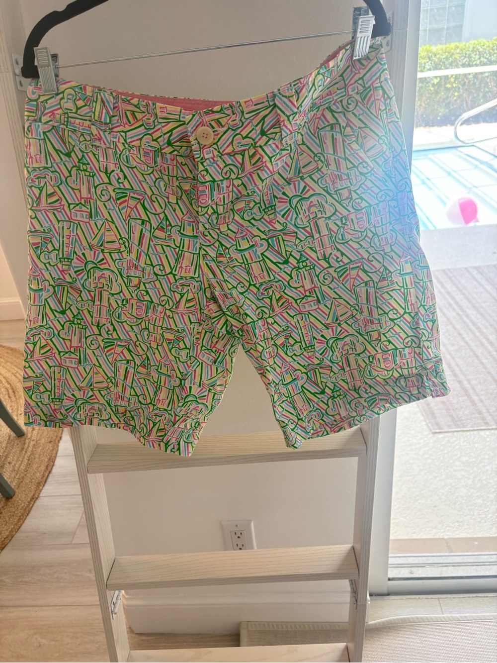 Lilly Pulitzer Women’s Patterned Cotton-Blend Shorts in Pink & Green